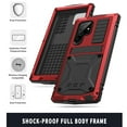 thumbnail image 3 of Dteck Case for Samsung Galaxy S23 Ultra,Metal Case with Tempered Screen Protector Military Rugged Heavy Duty Silicone Shockproof Full Body Tough Cover for Galaxy S23 Ultra,Red, 3 of 8