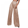 thumbnail image 2 of Pantalones casuales con lentejuelas brillantes para mujer, pantalones acampanados de cintura alta, pantalones elásticos sueltos y anchos para discoteca, ropa de club, disfraces de Halloween, 2 of 5
