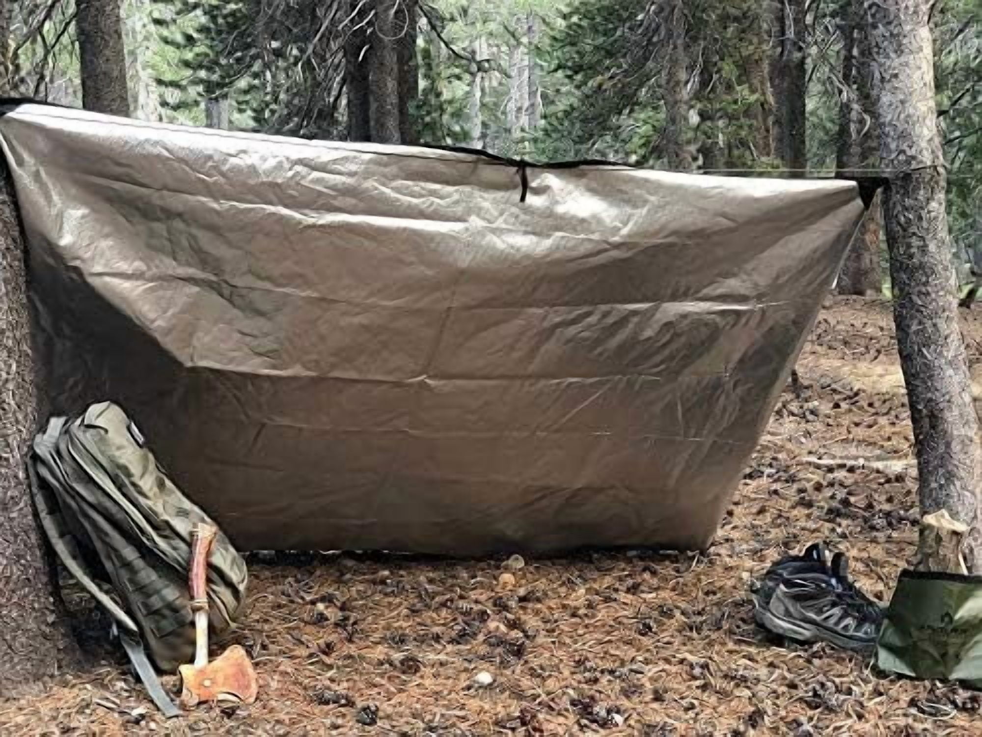 Insulated Tarp, Reusable Heavy Duty Thermal Survival Blanket – 60x82in, Reflects 90% Body Heat, Waterproof, Windproof, 3-Layer Design, Reinforced Grommets, Black