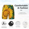 thumbnail image 3 of Balery Vibrant Sunflower Painting Bañador para hombre, shorts de playa de secado rápido con entrepierna y forro de compresión-Medium, 3 of 6