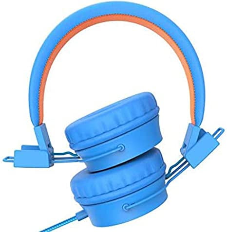 ChenFec 2 Pack Kids Headphones Stereo Foldable Headphones Adjustable Wired Over Ear Headsets with Microphone 3.5mm Jack for Online Learning Toddlers/Children/Travel/Boys/Girls Kid Headphone 