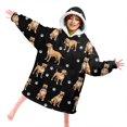 thumbnail image 4 of Staffordshire Terrier and Dog Paw Print Lamb Fleece Blanket Hoodies for Teens ,Teens Oversize Sherpa Wearable Hooded Blanket Sweatshirt with Super Pockets, 4 of 6