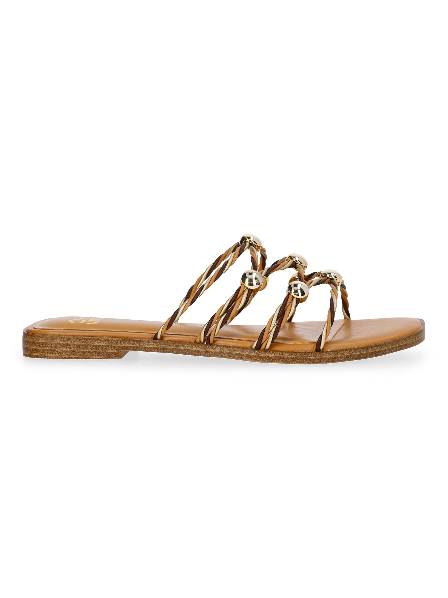 Madden NYC Women's Strappy Studded Slide Sandals
