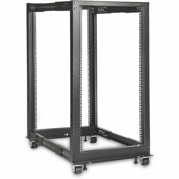 SolidRack 42U Adjustable Depth Open Frame 4 Post Rack w/ Casters (y10e025-b1)