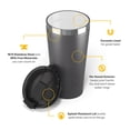 thumbnail image 4 of RTIC 16 oz Ceramic Lined Insulated Essential Pint Tumbler, Splash Resistant, Graphite, 4 of 6