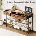 thumbnail image 3 of Satifur 30 inch Extra Long Entryway Table with Upgraded Fabric Drawers Console Table Metal Frame with Shelves for Living Room, Hallway, 3 of 7