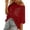 Red, variant on Womens Summer Scoop Neck Short Sleeve Sweater Casual Crochet Hollow Out Knit Tops Pullover Shirts Beach Coverup Womens Summer Boho Tops Brown L