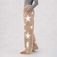 thumbnail image 5 of Axiiglly Flannel Pajama Pants for Women, Cute Printed Elastic Waist Wide Leg Pajama Pants with Pockets, Plus Size Loose Comfy Lounger Sleepwear Trousers, 5 of 9