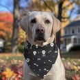 thumbnail image 2 of Dog Bandana 1 Pack,Halloween Skull and Bone Pattern Bandanas for Dogs,Cat Bandana,Small/ Large Dog Bandana 2 Size,Dog Bandanas Girl Boy, 2 of 5