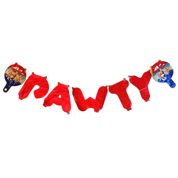 PAWTY - Paw Patrol Foil Balloon Letter Party Banner Decoration - 9 Piece Kit