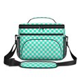 thumbnail image 2 of Blue and White Checkered Pattern Insulated Lunch Box for Women Men, Medium Leakproof Cooler Bag with Adjustable Strap, 10"x6.7"x8", 2 of 6