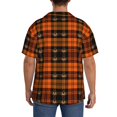 thumbnail image 3 of Fotbe Halloween Tartan Plaid Camisa Estampada de Manga Corta para Hombre, Casual de Verano, Estilo Playero, Sin Arrugas-4X-Large, 3 of 5