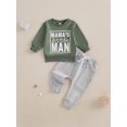 thumbnail image 3 of Loicainy Baby Toddler Boy Spring Fall Clothes Set 3 6 12 18 24 Months 2T 3T Letter Print Long Sleeve Sweatshirt and Elastic Pants 2 Piece Outfits, 3 of 9