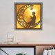 thumbnail image 5 of Lámpara de mesa LED cuadrada de madera para Eid, decoración para mesilla de noche, luz blanca cálida estilo 3, 5 of 9