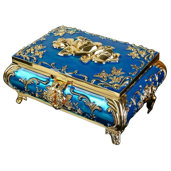 WINDLAND Trinket Storage Box Ornate Treasure Chest for Case for Women Girl Keepsake Holde