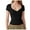 Z-Black871, variant on JIAYUE Women's T-Shirts Sexy Front V Neck Double Lined Short Sleeve Solid Color Slim Fit Crop Tee Classic Female Tops