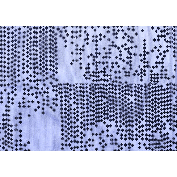 Ahgly Company Machine Washable Indoor Rectangle Abstract Blue Modern Area Rugs, 8' x 10'