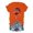 Orange, variant on Womens Christmas T-Shirts Glass Print Round Neck Short Sleeve Party Blouse Tops