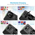 thumbnail image 2 of iMountek Universal Travel Adapter AC Power Plug Adapter US UK EU AUST Worldwide Socket Black, 2 of 5