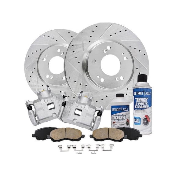 Front Brake Pad Rotor and Caliper Set - Compatible with 2007 - 2017 Jeep Patriot 2008 2009 2010 2011 2012 2013 2014 2015 2016
