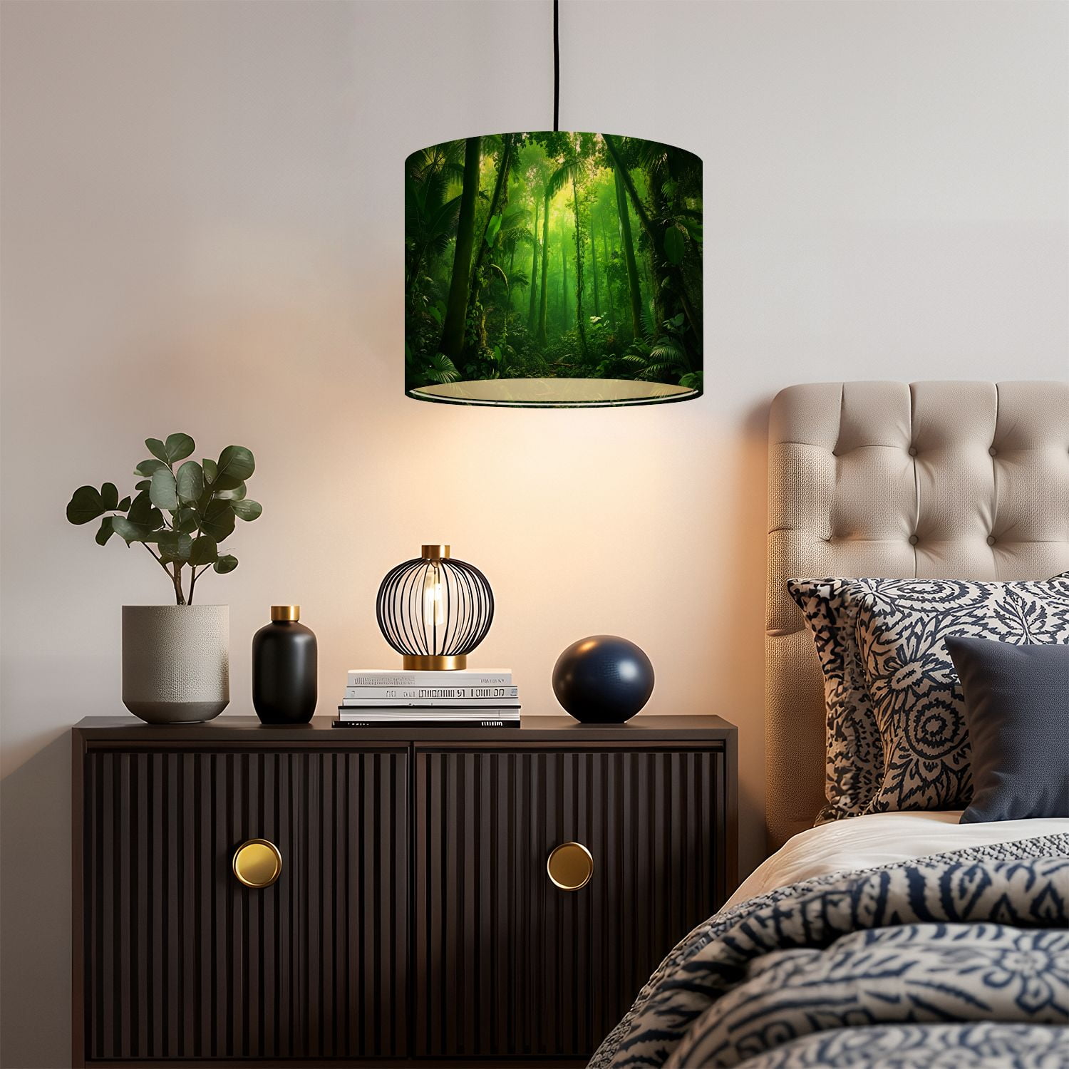 Linen Drum Lampshades tropical rainforest landscape amazon rain forest pictures 13"x13"x10" Light Shade for Table Lamps Floor Lamps Drum Lamp Shades Lampshade Replacement Assembly Required