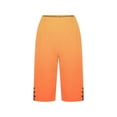 thumbnail image 4 of Gamivast Linen Capri Shorts for Women Gradient Drawstring Elastic Waist Breathable Pants with Flap Pockets for Weekend Lounge Beach Trips Relaxed Summer Wear, 4 of 5