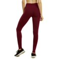 thumbnail image 2 of DailyWear Womens Full Length Active Plain Cotton Leggings Burgundy, Small, 2 of 3