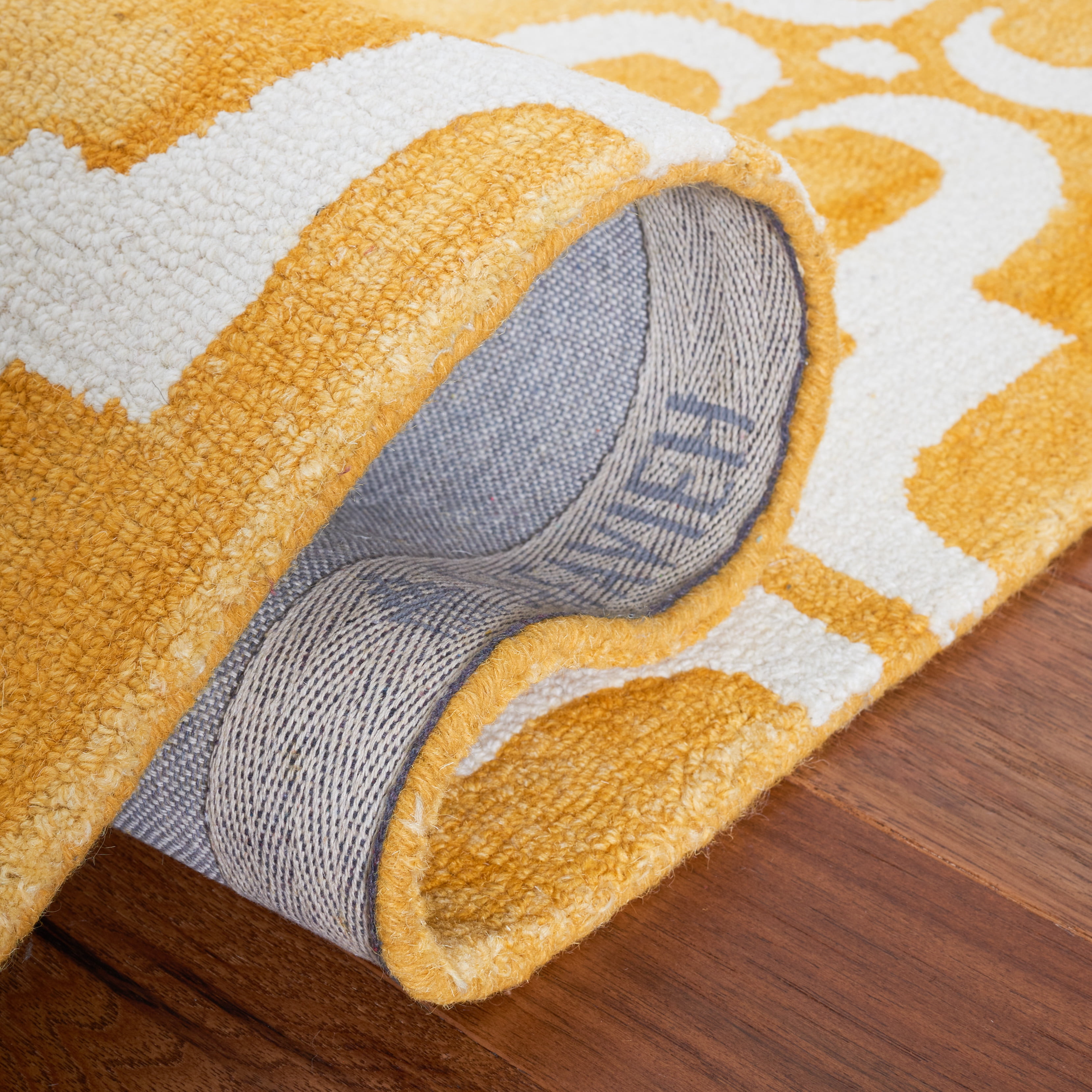 Safavieh Dip Dye Talbot Distressed Wool Area Rug, Gold/Ivory, 3' x 5'