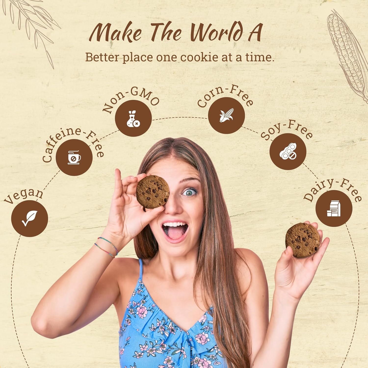 Missy J’s Organic Carob Whole Wheat Cookie Mix, Vegan Healthy Low Calorie Snacks 12 oz 3 Pack