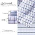 thumbnail image 4 of RUVANTI 6 Pcs Cotton Sheets - 100% Natural Cotton Soft, LightWeight & Breathable Crispy Percale Bed Sheets, California King Sheet Sets 16" Deep Pockets, Naval Blue, 4 of 8