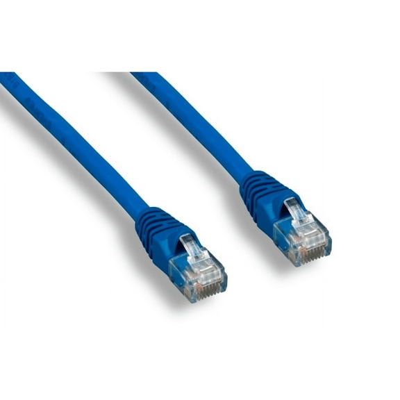 10ft Cat6 UTP 550MHz Copper Patch Cable Category 6 Unshielded Twisted Pair Snagless Network Internet Cord Molded Boots Blue