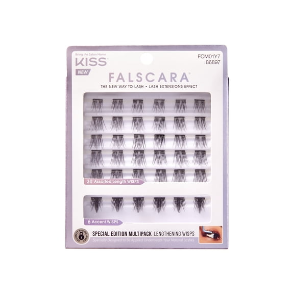 Kiss Falscara False Lash Clusters Special Edition Multipack, Lengthening Wisps, 36 Ct.