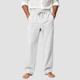 thumbnail image 2 of Akiihool Men's Pants Big and Tall Men's Relaxed Fit Signature Stretch Pants Pleated White,L, 2 of 5