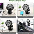 thumbnail image 4 of Battery Operated Fan, Usb Oscillation Fan With 4000mah Rechargeable Battery, Portable Mini Fan, 4 of 5