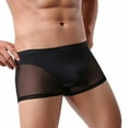 thumbnail image 5 of khonts,Men's Sexy Boxer Briefs See Through Underwear Sheer Mesh Low Rise Underpants Black XXL, 5 of 7