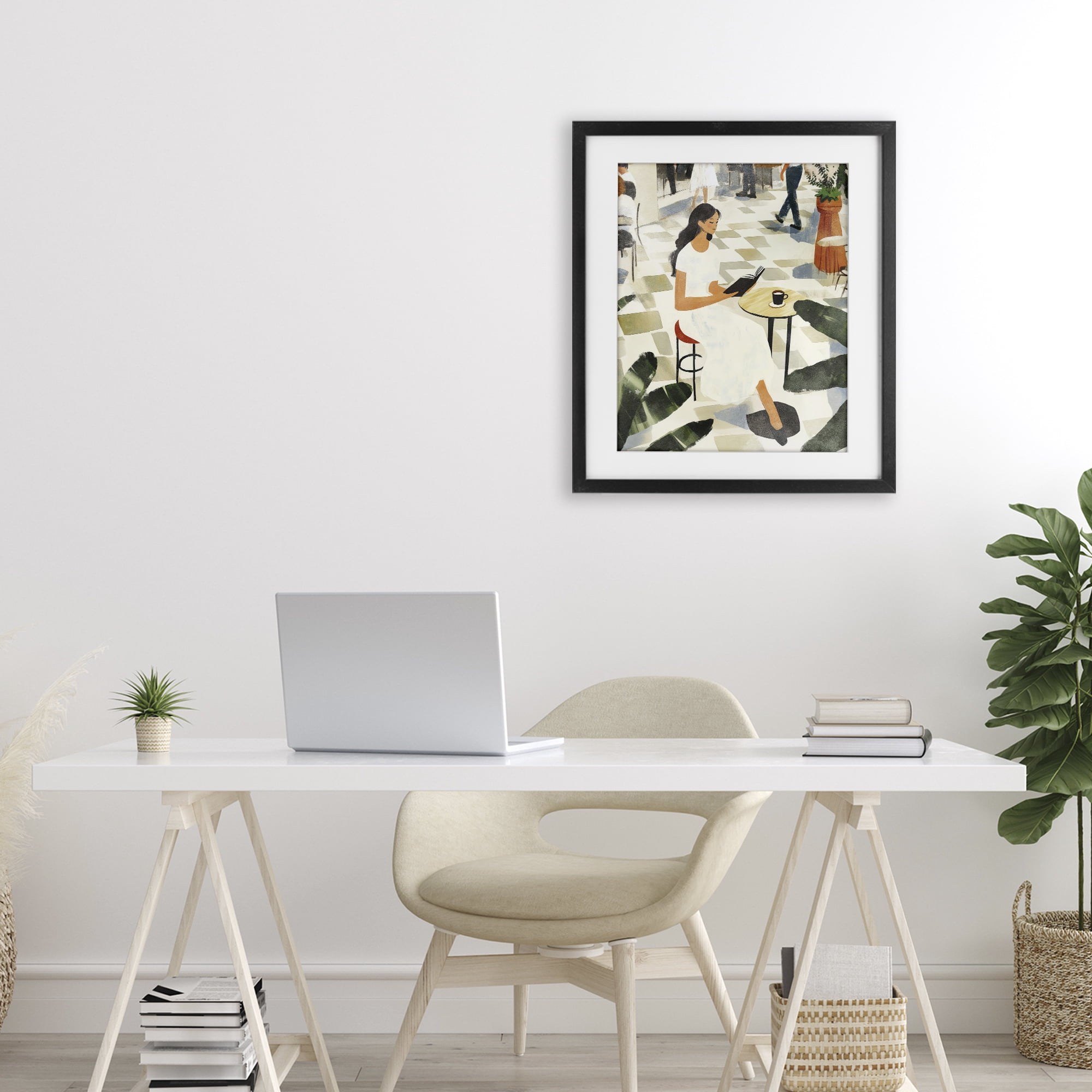 Stupell Industries Coffee & Pages in Cafe Black Framed Print Under Glass, design by Svetlana Aleynikova