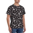 thumbnail image 4 of Yiaed Anchors Print Mens Short Sleeve Tight Fit T-Shirt, Crewneck Casual Tee-Small, 4 of 5