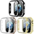 thumbnail image 1 of BRADCET 1/3Pack Bling Cover for Apple Watch Case 41mm 40mm 38mm 42mm 44mm 45mm Women, Shockproof Hard PC Full  Diamond Bumper Case for iWatch Series 8 7 SE 6 5 4 3 2 1 Accessories, 1 of 13