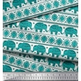 thumbnail image 2 of Soimoi polyester Crepe Fabric Aztec & Tribal Elephant Ethnic Print Sewing Fabric Yard 42 Inch Wide, 2 of 3