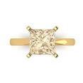 thumbnail image 2 of 3 ct Brilliant Princess Cut VVS1 Natural Morganite 14k Yellow Solid Gold Solitaire Wedding Bridal Anniversary Engagement Ring size 9.75, 2 of 7