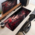 thumbnail image 4 of Riverside Full Moon Desk Pad Black Red Desk Mat Japanese Anime Extended XXL Keyboard Pad for Desk Gaming Computer Laptop Office Mouse Pad with Stitched Edges Non-Slip Large Computer Mat 31.5x11.8 in, 4 of 7