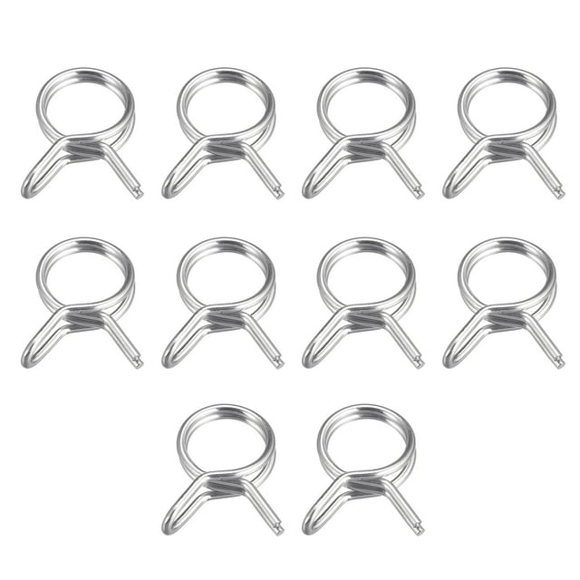 Unique Bargains Double Wire Spring Hose Clamp, 304 Stainless Steel 8mm Fuel Line Silicone Tube Spring Clips, 20 Pack