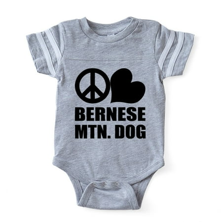 

CafePress - FIN Peace Love Bernese - Cute Infant Baby Football Bodysuit