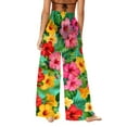 thumbnail image 6 of Turilly Cover Up Pants for Swimwear Women Chiffon Casual Wide Leg High Waisted Summer Beach Mesh Bathing Suit Pants, 6 of 7