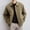 129#Khaki, variant on Men's Casual Jacket Lightweight Bomber Style Shirt Jacket Vintage Coat Fashion Solid Color Zipper Buckle Pocket Lapel Long Sleeved Hoodless Casual Jacket