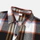 thumbnail image 4 of Camisas Para Hombre Manga Larga Camisa informal de otoño para hombre con estampado a cuadros, blusa informal de manga larga con cuello vuelto (Black, L), 4 of 7