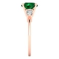 thumbnail image 3 of Three-Stone Engagement Ring for Women - 2ct Simulated Emerald in 18K Rose Gold Promise Ring, 3 of 6
