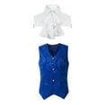 thumbnail image 2 of Lilgiuy Men's Medieval Costume Vintage Men's Short Vest Fake Collar Halloween Costume Blue（）, 2 of 5