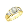thumbnail image 4 of RYLOS Men's Rings 14K Yellow Gold Classic 7X5MM Oval Gemstone & Diamond Ring Opal October Birthstone Rings For Men Size 13, 4 of 7