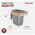 thumbnail image 3 of Rev-A-Shelf 4WCTM-1816DM-1 Conteneur à Déchets Coulissant 35 Qt, Argent, 3 of 12